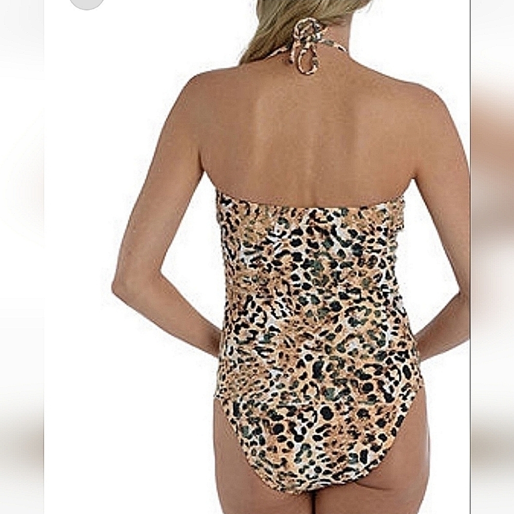 Mynah-Leopard Print NWT-Two Piece Mynah Bathing Suit-Size 22W - Picture 3 of 17